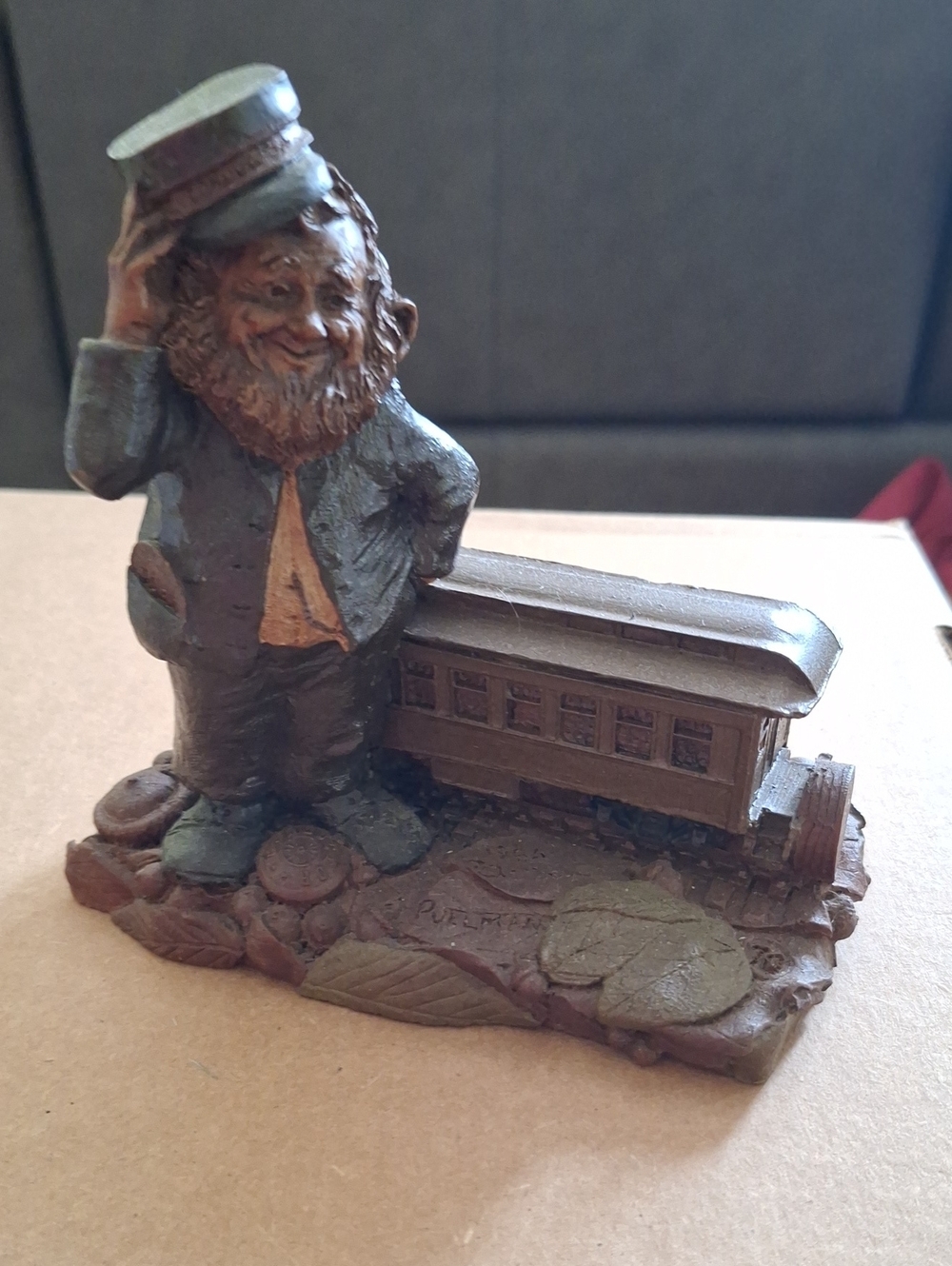 Tom Clark Train Conductor Knomb Sculpture - Home Art Figurine